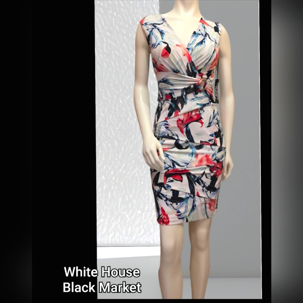 White House Black Market Instantly Slimming Floral Print Dress Size 2 NWT